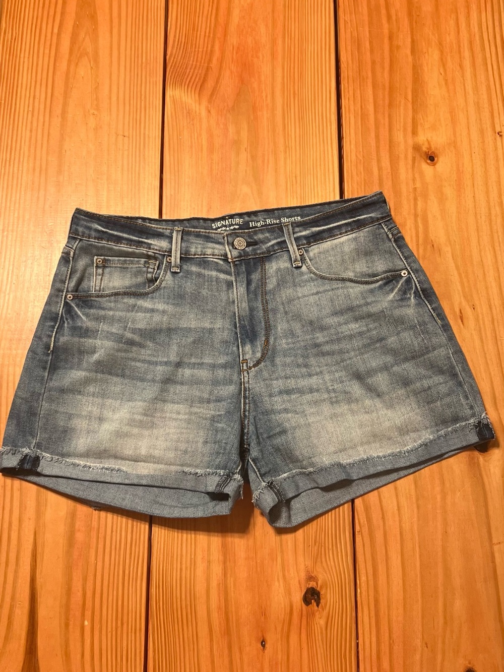 Signature by Levi Strauss Light Blue High-Rise Jean Shorts